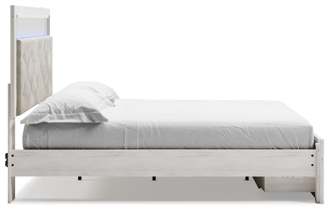 Altyra White Altyra King Upholstered Storage Bed