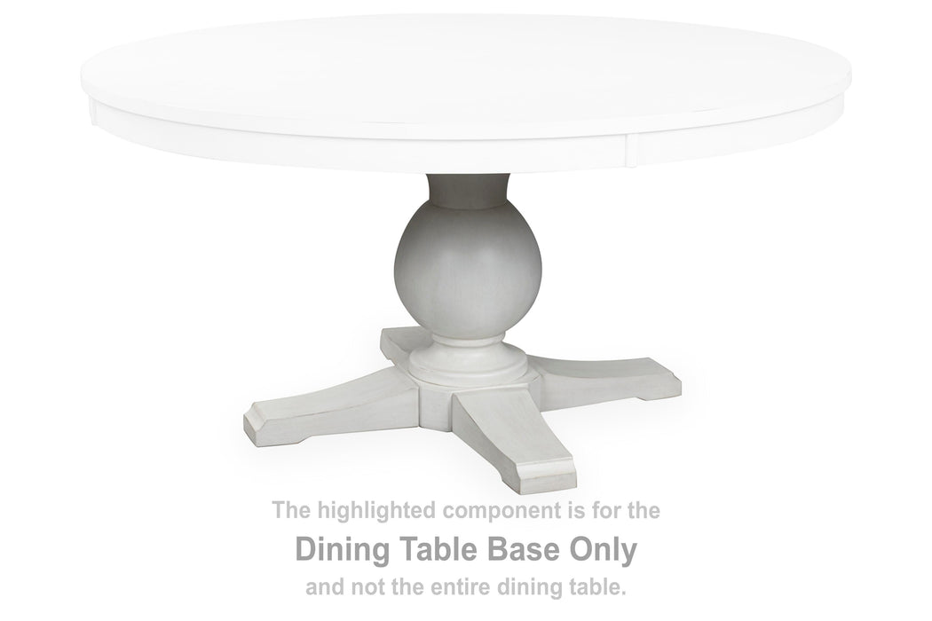 Chadworth White Round Dining Room Table Base