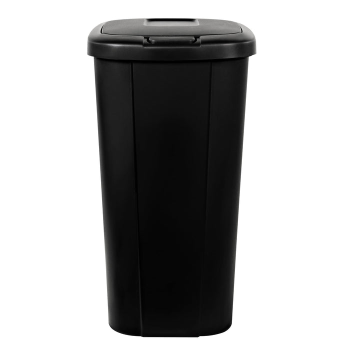 Hefty 13.3 Gallon Trash Can, Plastic Touch Top Kitchen Trash Can, Black - new