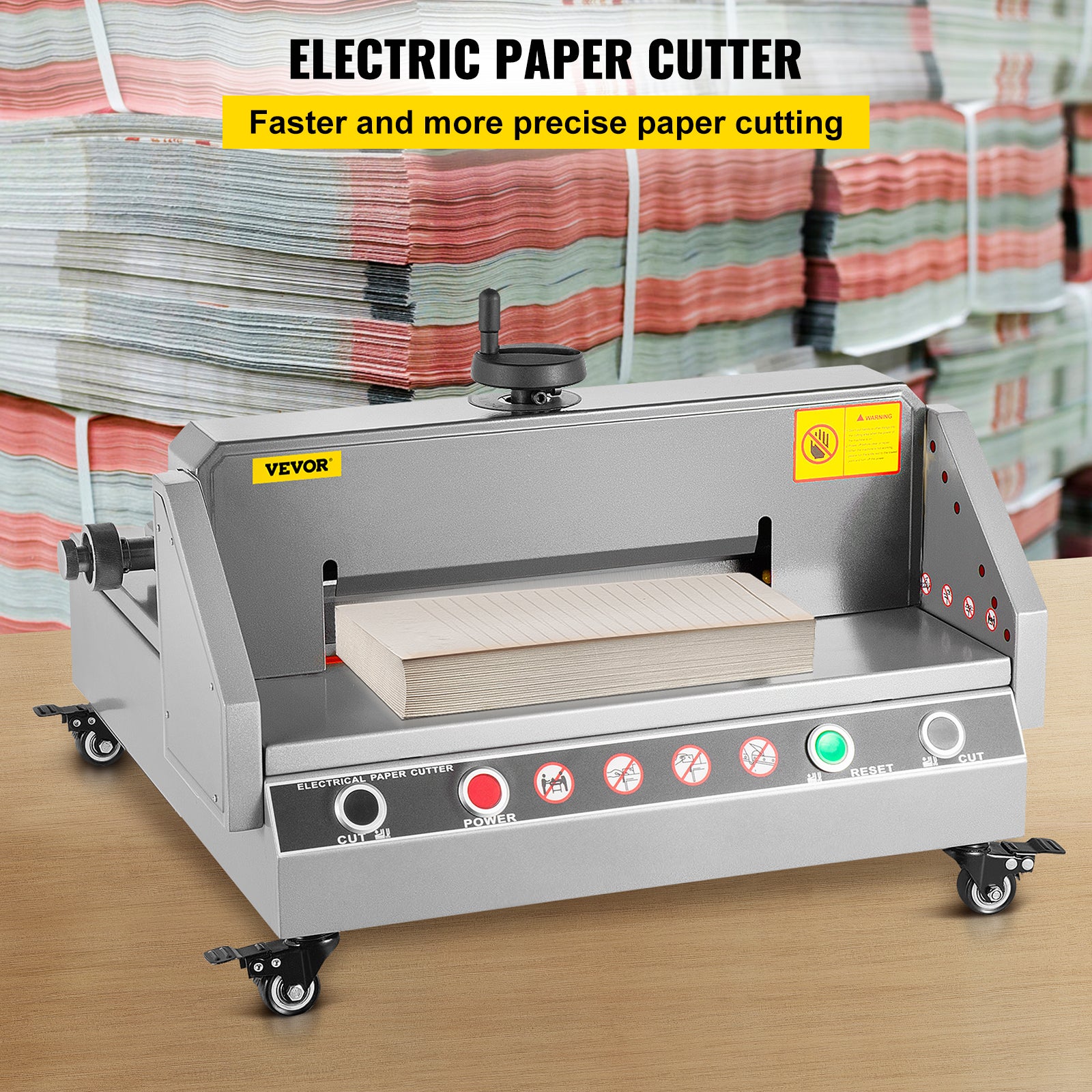 VEVOR Electric Paper Cutter 0-330 Cutting Width, Electric Paper Trimmer, 40mm Cutting Thickness, Desktop Cutting Paper Machine, Industrial Paper Cutter, Heavy Duty Paper Cutter, for Office, School - use_like_new