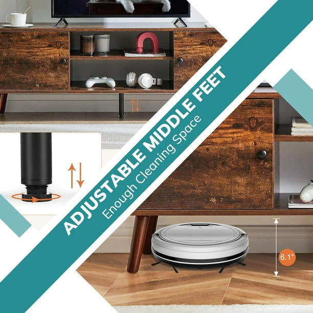 Simenmax TV Stand for 55 60 inch TV, Modern Mid Century Entertainment Center with Storage, Brown - new