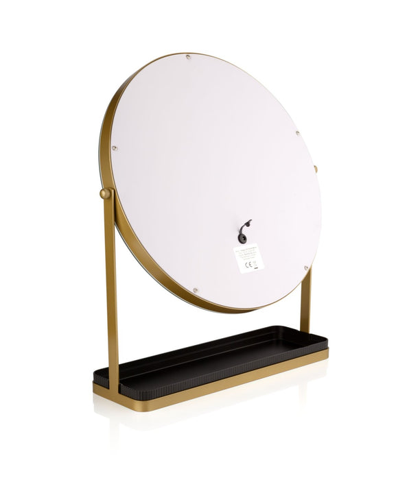 Round Led Vanity Cosmetic mirror, touch control, gold - new
