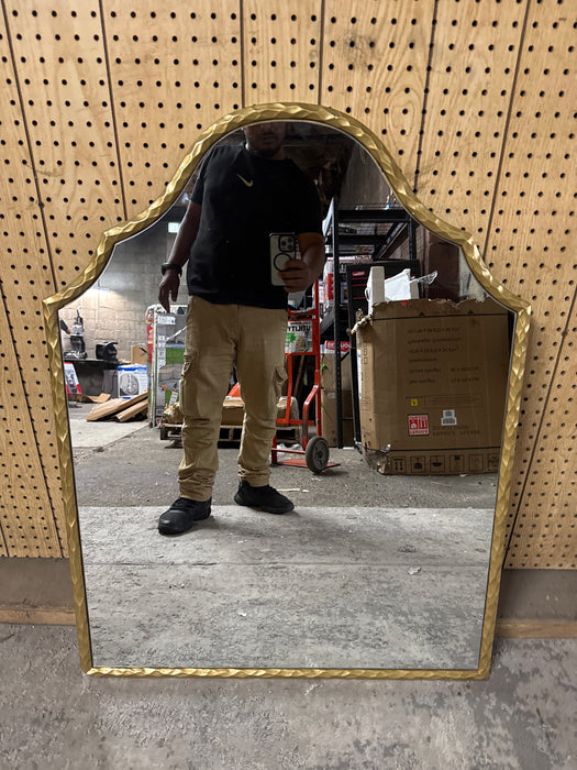 Gold Frame Art Deco Arch Wall Mirror 28"x36" My Texas House - open_box