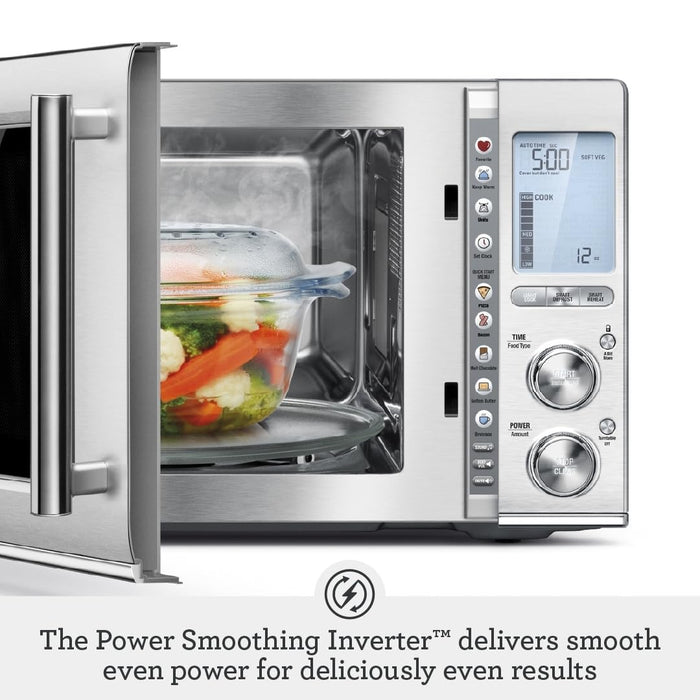 Breville - the Smooth Wave 1.2 Cu. Ft. Microwave - Stainless Steel - open_box