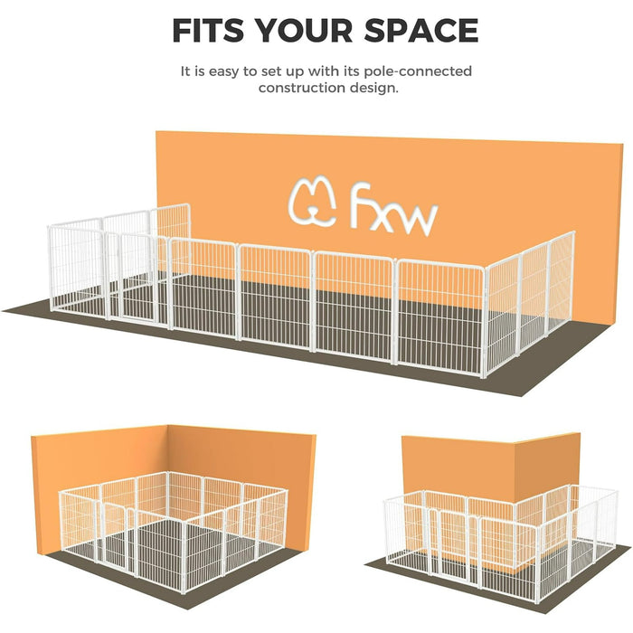 FXW Homeplus Indoor Dog Playpen - Stress-Free and Safe Play, 32 Inch 12 Panels for Puppy and Small Dogs, White│Patented - new