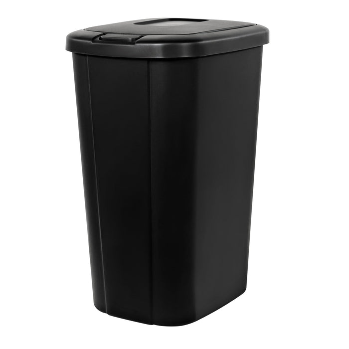 Hefty 13.3 Gallon Trash Can, Plastic Touch Top Kitchen Trash Can, Black - new