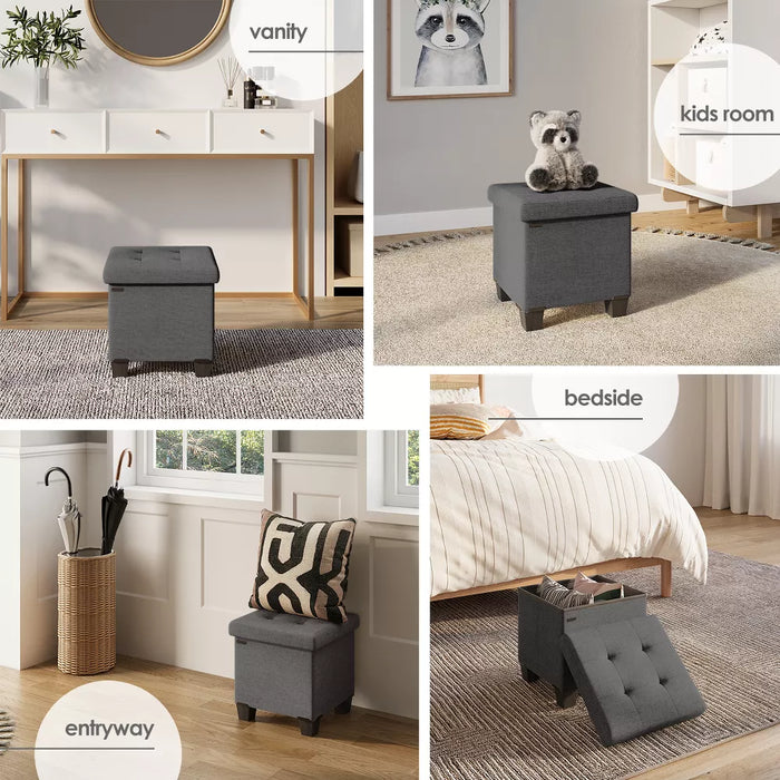 StorageBud Storage Ottoman for Bedroom End of Bed, Fabric Storage Bench, Large Storage Ottoman Bench, Entryway Bench with Storage - open_box