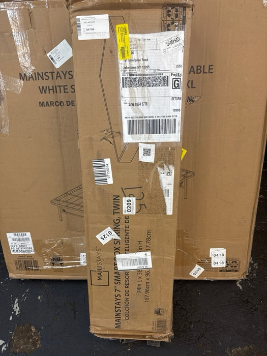 Mainstays 7 Easy Assembly Smart Box Spring, Twin - open_box