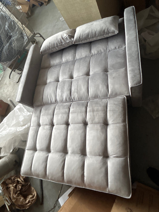 Rophefx 3-in-1 Pull Out Sofa Bed, Futon Sofa, Convertible Velvet Sleeper Chair Bed for Living Room, Light Grey - new