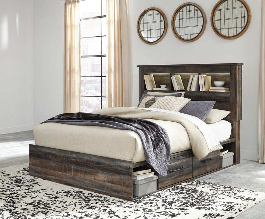 Drystan Multi Drystan Queen Bookcase Bed with 4 Storage Drawers