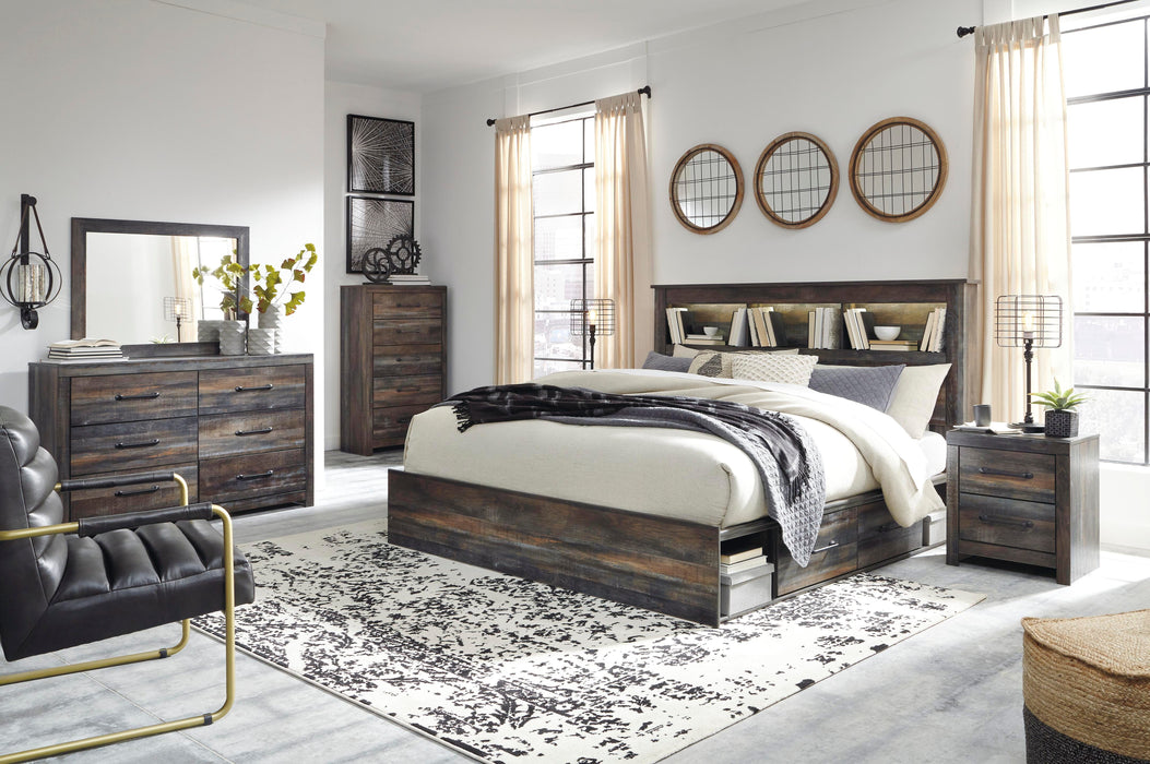 Drystan Multi Drystan King Bookcase Bed with 2 Storage Drawers