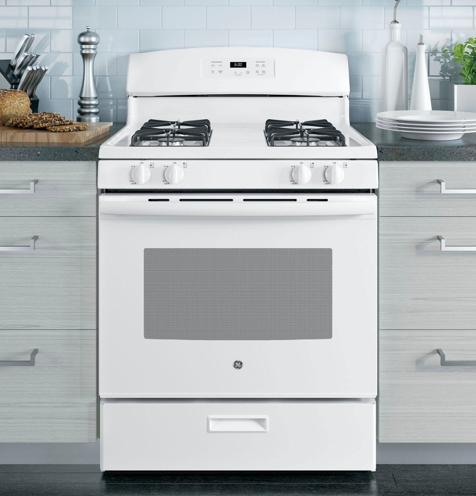 GE - 4.8 Cu. Ft. Freestanding Gas Range - White - display_model