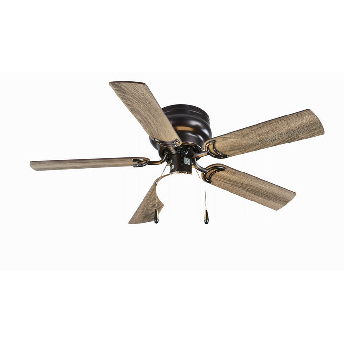Mainstays 44" Hugger Indoor Ceiling Fan with Single Light, Bronze, 5 Blades, LED Bulb,Reverse Airflow - new