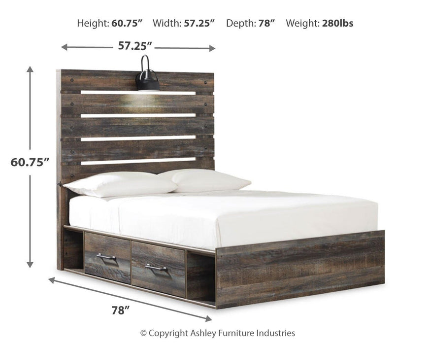 Drystan Multi Drystan Full Panel Bed with 4 Storage Drawers