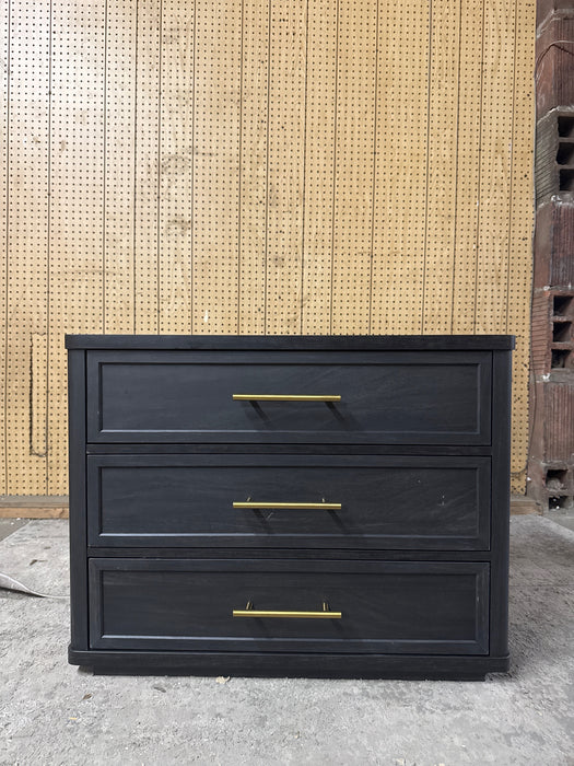 Better Homes & Gardens Oaklee 3 Drawer Nightstand with USB, Charcoal Finish - new