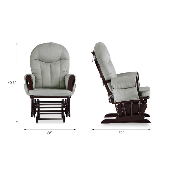 Baby Relax Huntington Glider Rocker, Gray and Espresso - new
