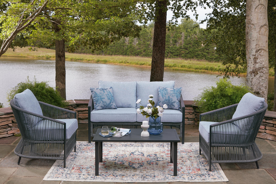 Bodega Island Gray Love/Chairs/Table Set (4/CN)