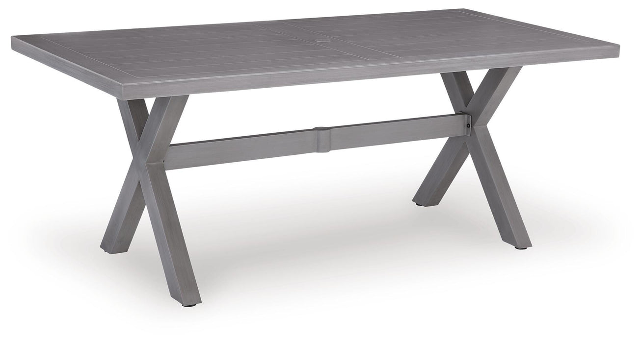 Dillon Beach Gray RECT Dining Table w/UMB OPT