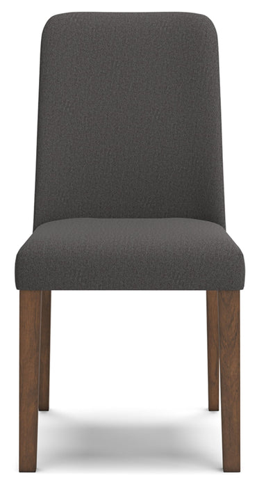 Signature Design by Ashley Lyncott Contemporary Dining Room Upholstered Side Chair with Foam Cushion, Set of 2, Dark Gray & Brown - new