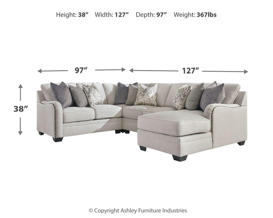 Dellara Chalk Dellara 4-Piece Sectional with Chaise