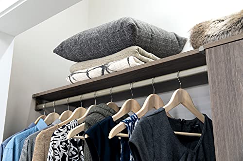Closet Storage Organizer, 30-48 Inch Adjustable, Wall Mount or Add-On, Satin Nickel - new