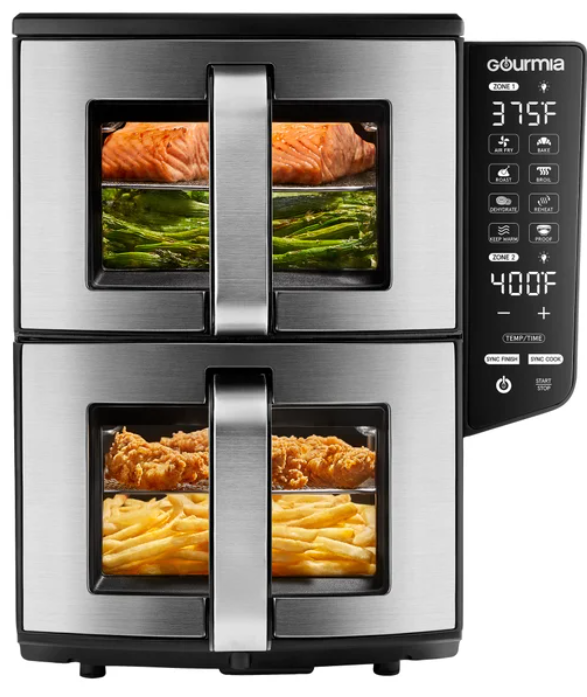 Gourmia 11-QT. Dual Basket Air Fryer with Smart Finish & 4-Layer Cooking - open_box