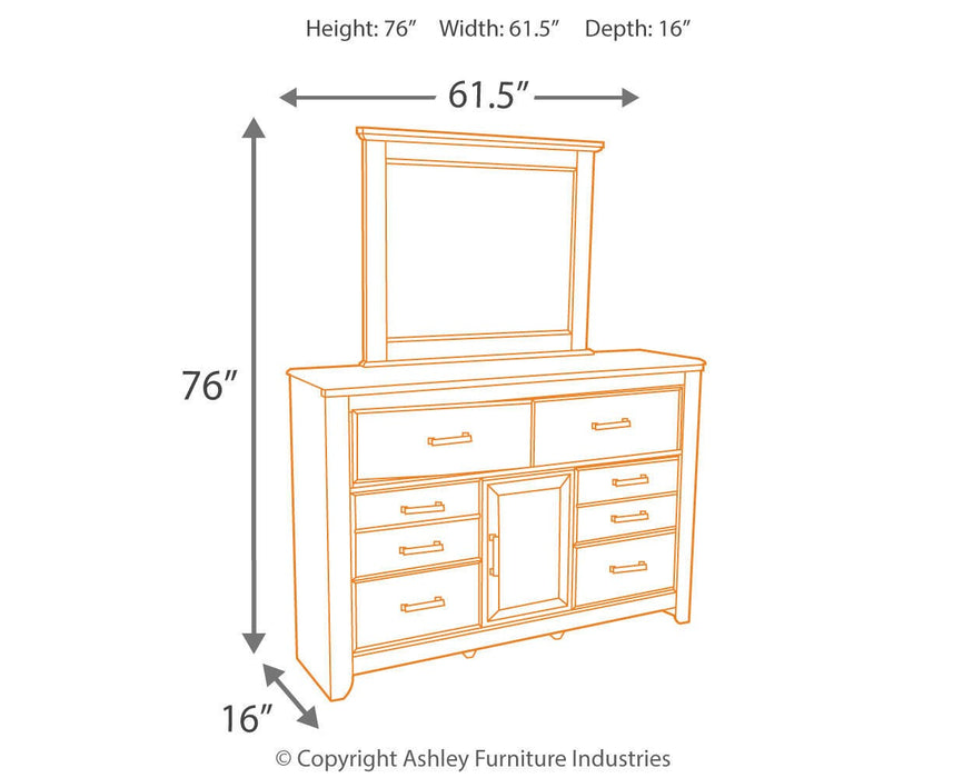 Juararo Dark Brown Juararo Dresser and Mirror