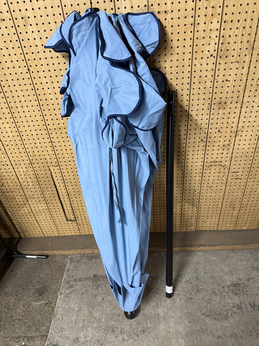 Better Homes & Gardens 9' Blue Scallop Patio Umbrella, Crank Lift and 3 Position Tilt - new