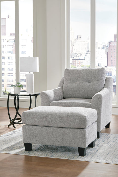 Keenelynn Nickel Keenelynn Chair and Ottoman