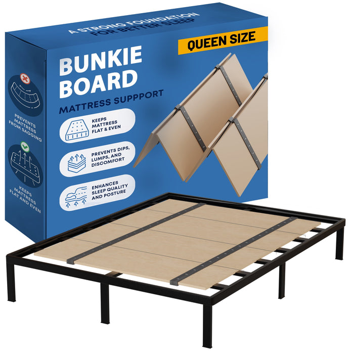Continental Sleep, Folding Bunkie Board – Low-Profile 66″ x 52″ Mattress Support Platform for Daybeds, Bunk Beds, Futons & Metal/Wood Frames – Prevents Sagging, Easy to Install & Sto