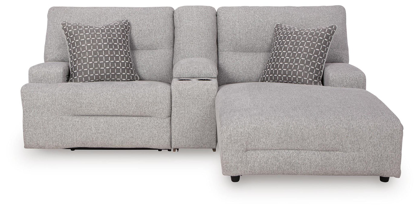 Acklen Place Pewter Acklen Place 3-Piece Power Reclining Sectional Sofa with Chaise