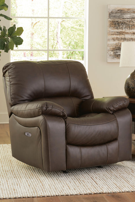 Leesworth Dark Brown Power Rocker Recliner