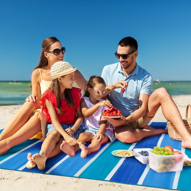 Mainstays 5'x7' Aqua Blue Beach Mat - new