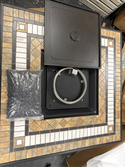 Crosley Furniture Tucson Outdoor Propane Fire Pit Table for Outside Patio Backyard Deck, 50,000 BTU - new