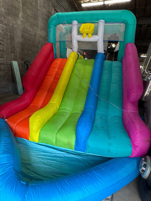H2OGO! Triple Splash Kids Inflatable Water Park - Heavily Used - Needs Patch - See Images - used_marks_scratches