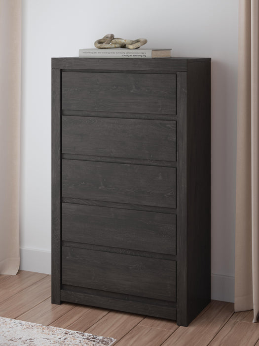 Parlayon Charcoal Five Drawer Chest