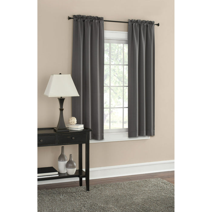 Mainstays Blackout Curtain Panels, Set of 2, Gray, 30" W x 63" L - new