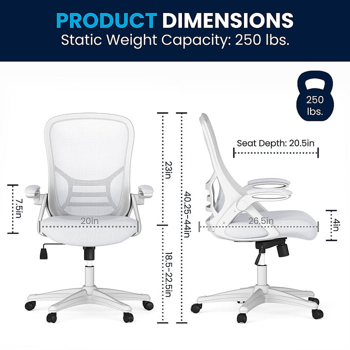 Alamont Home - Porter Contemporary Mesh Executive Swivel Office Chair - White - display_model