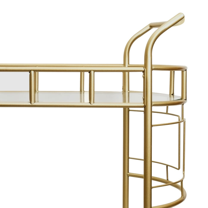 Better Homes & Gardens Fitzgerald Bar Cart with Matte Gold Metal Finish, 2-Tiers - open_box