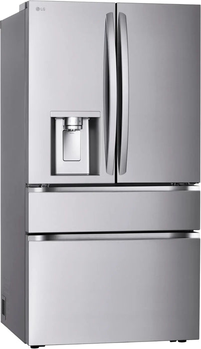 LG - Standard-Depth MAX 28.6 Cu. Ft. 4-Door French Door Smart Refrigerator with Full-Convert Drawer - PrintProof Stainless Steel - open_box