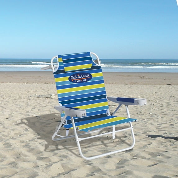 Cabana Life 5 Position Deluxe Beach Chair, Blue - open_box