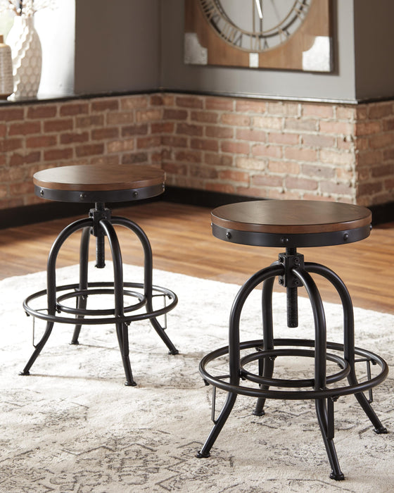 Valebeck Brown/Black Swivel Barstool (Priced Per Item, Must Order 2, 4, 6, or 8)