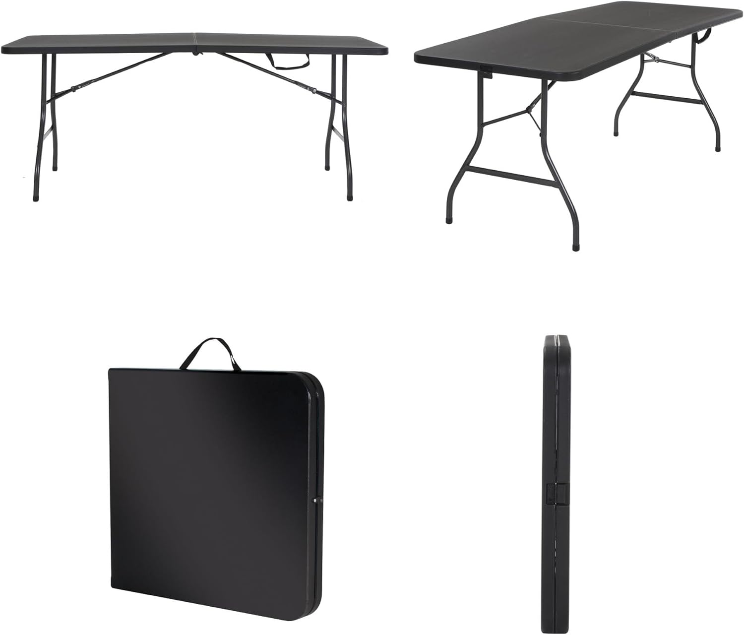 Cosco 6 Foot Centerfold Folding Table, Black - open_box