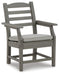 Visola Gray Arm Chair With Cushion (Priced Per Item, Must Order 2, 4, 6, or 8)