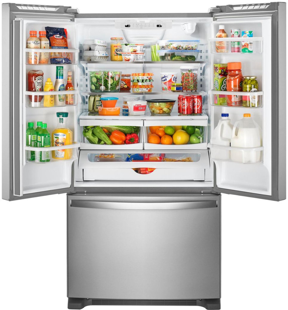 Whirlpool - 25.2 Cu. Ft. French Door Refrigerator with Internal Water Dispenser - Stainless Steel - display_model