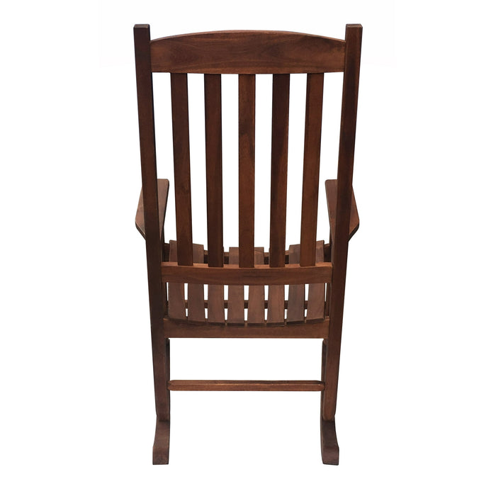 Mainstays Outdoor Wood Porch Rocking Chair, Dark Brown - new