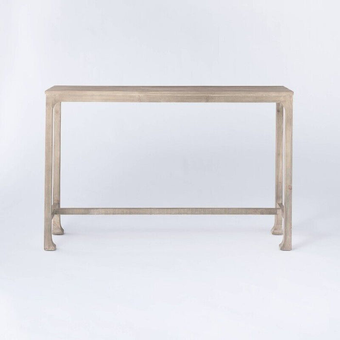 Console Table Belmont Shore Curved Foot Knock Down Natural Durable Wood Frame - display_model