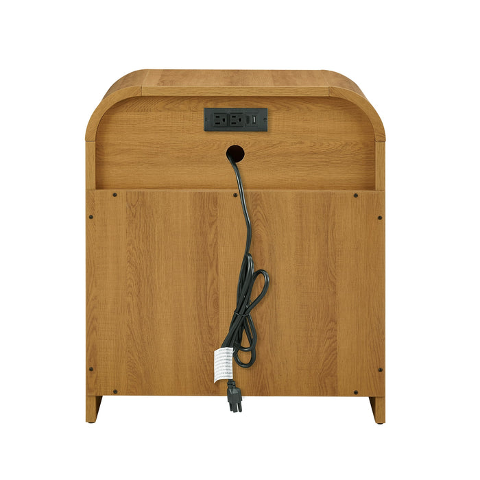 Better Homes & Gardens Juliet Nightstand with USB, Light Honey Finish - new