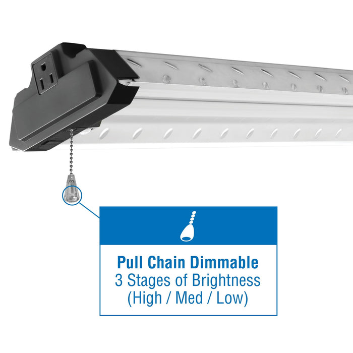 Champion Electronics 4ft LED Shop Light 10,000 Lumen with Motion Sensor, Steel Tread Plate - new