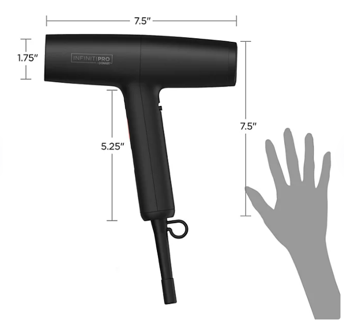 InfinitiPRO by Conair DigitalAIRE Hair Dryer with Brush and Storage Bag - open_box